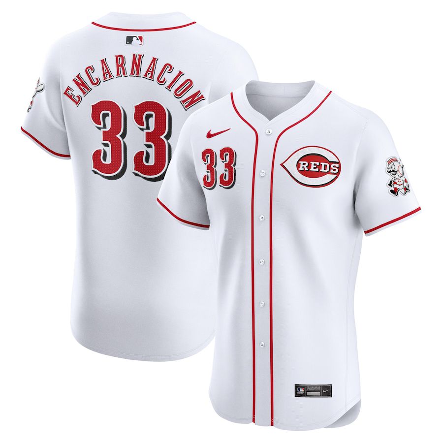 Men Cincinnati Reds #33 Christian Encarnacion-Strand Nike White Home Elite Player MLB Jersey->->